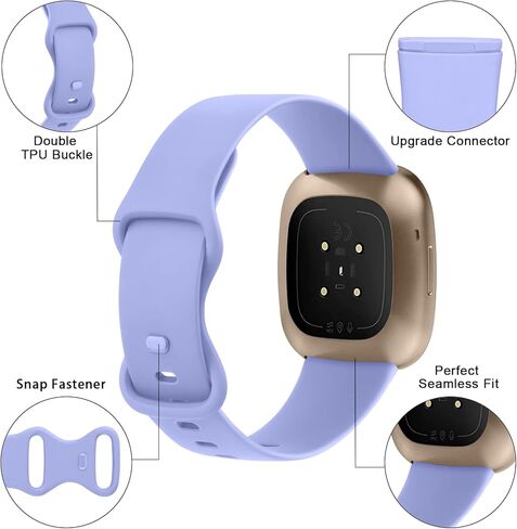 3 PACK Sport Band Compatible with Fitbit Sense 2 / Sense Bands/Fitbit Versa 4 / Versa 3 Bands Women Men, Classic Soft Straps for Fitbit Sense 2 / Sense/Versa 4 / Versa 3 Smart Watch in Kuwait