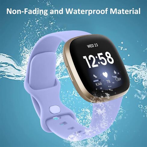 3 PACK Sport Band Compatible with Fitbit Sense 2 / Sense Bands/Fitbit Versa 4 / Versa 3 Bands Women Men, Classic Soft Straps for Fitbit Sense 2 / Sense/Versa 4 / Versa 3 Smart Watch in Kuwait