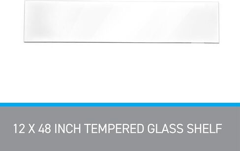 SSWBasics Tempered Glass Shelf - 12" Width x 48" Length x 3/16" Thick - Durable and Stylish - Perfect for Home and Office Use - Set of 2 - Easy Installation and Maintenance - Versatile Display in Saudi Arabia