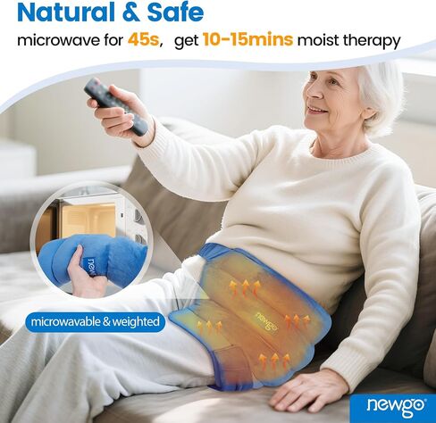 NEWGO Microwavable Heating Pad for Hip/Sciatica Pain Relief, Adjustable Moist Heating Pad Microwave Heated Pack for Hip, Stomach and Back, Unscented in Saudi Arabia