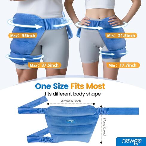 NEWGO Microwavable Heating Pad for Hip/Sciatica Pain Relief, Adjustable Moist Heating Pad Microwave Heated Pack for Hip, Stomach and Back, Unscented in Saudi Arabia