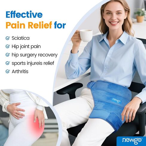 NEWGO Microwavable Heating Pad for Hip/Sciatica Pain Relief, Adjustable Moist Heating Pad Microwave Heated Pack for Hip, Stomach and Back, Unscented in Saudi Arabia