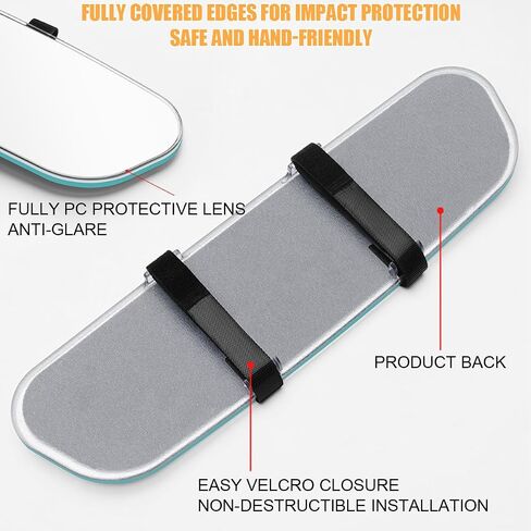 HZEL Car Rear View Mirror, 11.81 Inch Anti Glare Panoramic Convex Wide Angle Rearview Mirror, Automotive Interior Eliminates Blind Spot Accessories, Compatible with Most Vehicle (White) in Saudi Arabia
