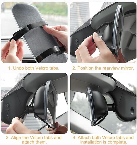HZEL Car Rear View Mirror, 11.81 Inch Anti Glare Panoramic Convex Wide Angle Rearview Mirror, Automotive Interior Eliminates Blind Spot Accessories, Compatible with Most Vehicle (White) in Saudi Arabia