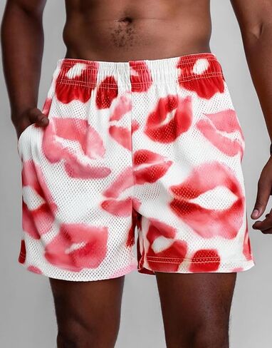 Mens Basketball Shorts Graphic Print Casual Running Workout Mesh Drawstring Shorts with Pockets in Saudi Arabia