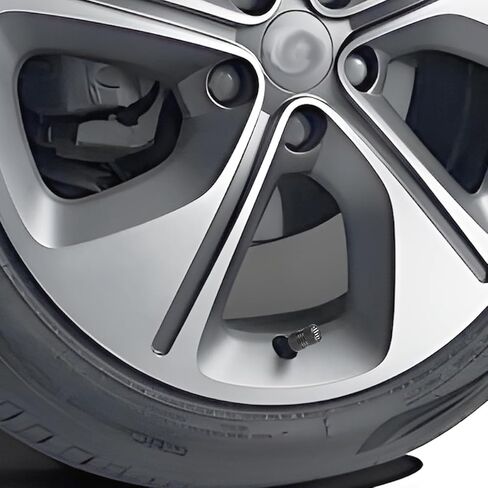 Ameican Flag Car Tire Valve Stem Caps, 4PCS Aluminum Alloy Vehicle Wheel Valve Protection Cover, Patriotic Auto Tyre Air Protector, Universal for Truck, Bicycle, Motorcycle (Black) in Kuwait