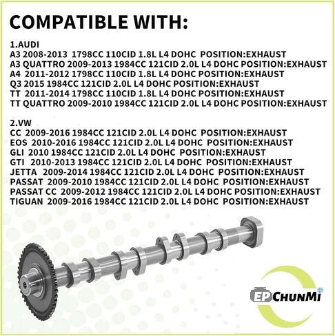Exhaust Camshaft Timing Gear for 2008-2016 Audi A3 A4 A5 Q3 for VW CC 1.8L 2.0L Replace 06H109022BA 06H109022BB 06H109022M T101096 in Saudi Arabia