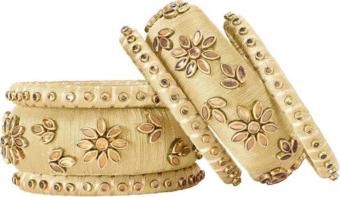 Aheli Beautiful Indian Wedding Wear Handmade Faux Stone Studded Velvet Bangle Set Chuda Bollywood Ethnic Fashion Jewelry Gift for Women in Saudi Arabia