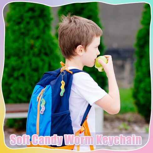 Sureio 24 Pcs Book Lover Gifts Book Worm Keychains Bulk Bookish Party Favors for Kids Reading Club Party Supplies Glitter Gummy Soft Silicone Reading Keychain for Readers Nerd Gifts in Saudi Arabia