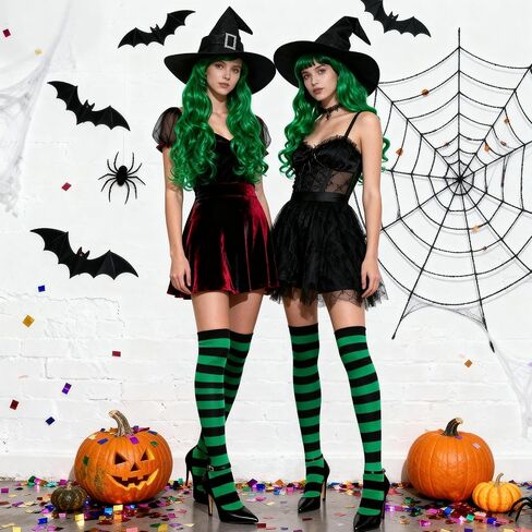 Witches Costume Women Witch Wigs Hat and Stockings Witch Outfit Halloween Costumes Women in Saudi Arabia