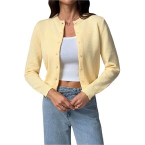 Verdusa Women's Button Down Short Cardigan Sweaters Elegant Lightweight Knit Outerwear in Saudi Arabia