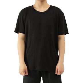 تي شيرت جيرسيه كتان 100% للرجال والنساء خفيف الوزن بأكمام قصيرة ورقبة دائرية للجنسين مريح مناسب كاجوال in Kuwait