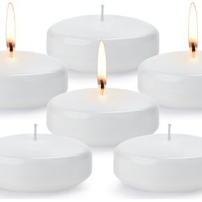 3 inch Floating Candles, 36PACK White/Gold/Red Floating Candle, Long Burning and Smokeless Candle for Wedding, Birthday, Pool, Holiday & Home Decoration Unscented (White) in Saudi Arabia