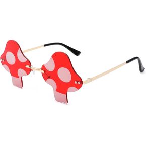 Rimless Mushroom Shape Sunglasses for Women Men Party Halloween Christmas Cosplay Glasses Prom Accessories in Kuwait