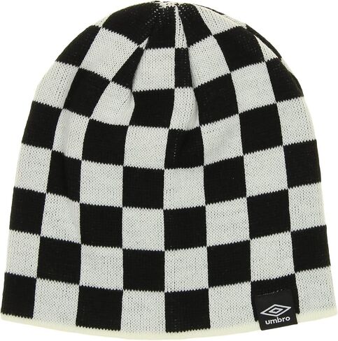 Outerstuff Umbro Men's Checkerboard Knit Skullie Hat, White/Black One Size Fits Most in Saudi Arabia