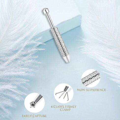 Professional Body Jewelry Insertion Taper Tool - 14G 16G 18G 20G Stainless Steel Flat Back Earrings Applicator, Threadless Insertion Pin & Threaded Ball Grabber Kit for Ear, Nose, Lip Piercing Jewel in Saudi Arabia