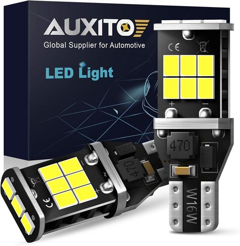 AUXITO أحدث 194 مصباح LED لإضاءة لوحة الترخيص 6500K أبيض ساطع، خالي من الأخطاء في Canbus 168 2825 T10 W5W لمبة LED لخريطة باب قبة السيارة، أضواء لوحة ترخيص صندوق السيارة، حزمة من 2 in Kuwait