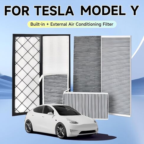 فلتر هواء HEPA Premium Cabin & AC لـ Tesla Model Y - دفاع عن الجسيمات الدقيقة مع تقنية الكربون المنشط (OEM Fit، تركيب 10 دقائق) (أبيض، صغير) (موديل Y، عتيق) in Kuwait