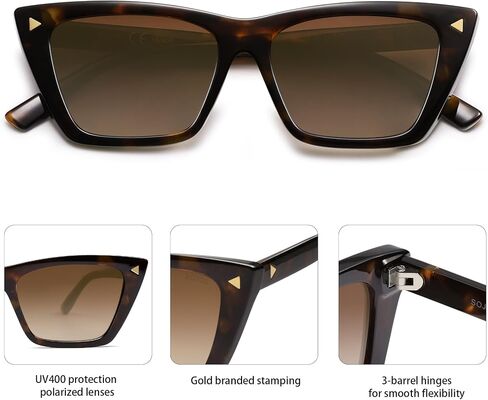 SOJOS Trendy Sunglasses Womens Cute Cat Eye Polarized Square Women Designer Shades SJ2297 in Saudi Arabia