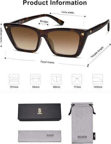 SOJOS Trendy Sunglasses Womens Cute Cat Eye Polarized Square Women Designer Shades SJ2297 in Saudi Arabia