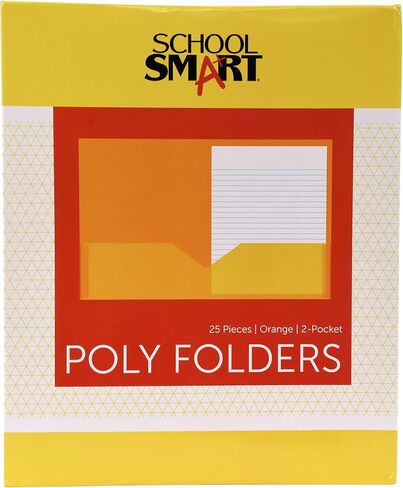 School Smart 2-Pocket Poly Folders, Blue, Pack of 25 in Kuwait