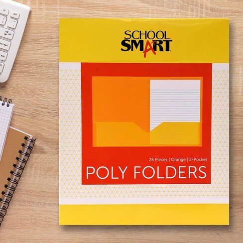 School Smart 2-Pocket Poly Folders, Blue, Pack of 25 in Kuwait