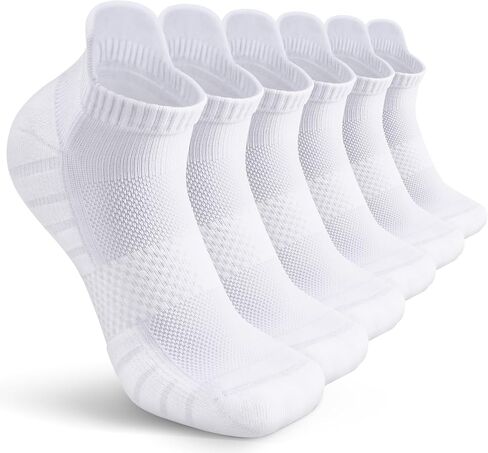 Ankle Socks for Women 6 Pairs - Athletic Anti-blister Thick Cushioned Low Cut Running Socks Womens in Saudi Arabia