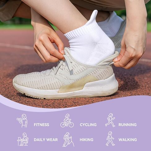 Ankle Socks for Women 6 Pairs - Athletic Anti-blister Thick Cushioned Low Cut Running Socks Womens in Saudi Arabia