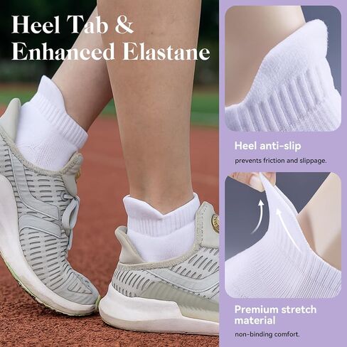 Ankle Socks for Women 6 Pairs - Athletic Anti-blister Thick Cushioned Low Cut Running Socks Womens in Saudi Arabia