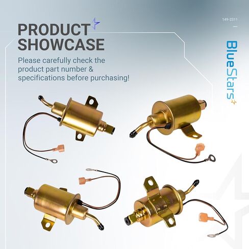 BlueStars 149-2311 Electric 12V Fuel Pump - Compatible with Onan Cummins Generator 4KW Microlite MicroQuiet Airtex 4000 4KW RV - Replaces A029F889 E11007 149231101 in Saudi Arabia
