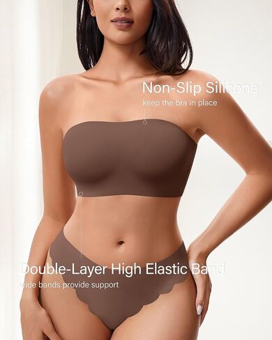 DEANGELMON حمالات الصدر للنساء الراحة عدم الانزلاق سيليكون العصابة Bralette اللاسلكية صديرية دائرية الصدرية بسط غير المبطنة الصدرية in Kuwait