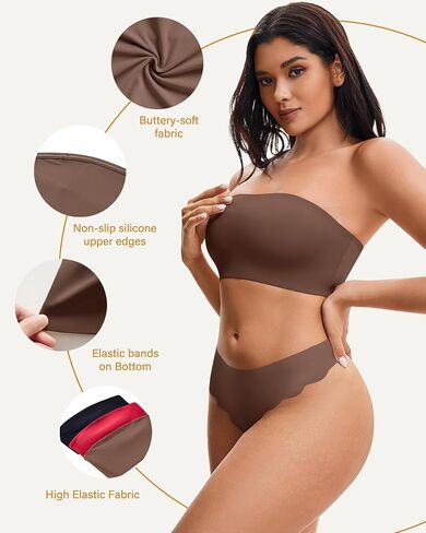 DEANGELMON حمالات الصدر للنساء الراحة عدم الانزلاق سيليكون العصابة Bralette اللاسلكية صديرية دائرية الصدرية بسط غير المبطنة الصدرية in Kuwait