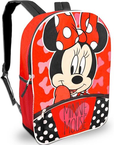 Disney Minnie Mouse Backpack for Girls - Bundle with 16" Backpack Plus Water Bottle, Stickers, More | Minnie Mouse School Bag for Girls, Kids in Saudi Arabia
