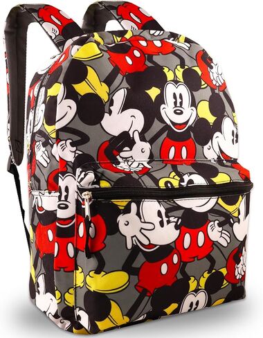 Mickey Mouse Backpack for Kids - Bundle with 16" Canvas Mickey Backpack with Water Bottle, Tattoos, More | Mickey Mouse Backpack Set for Boys, Toddlers in Saudi Arabia
