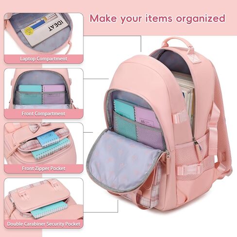 Hey Yoo Cute School Backpack for Girls Backpack for School Bag Bookbag Set with Lunch Box Teen Girl Backpacks for Girls Teens (Black) in Saudi Arabia