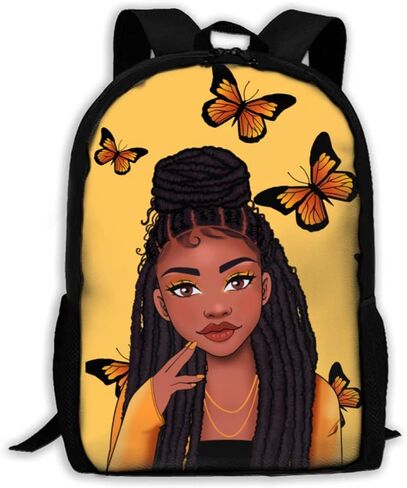African Book Bag Black Girl Backpack School Bookbag Laptop Backpack for Women Teen Girls College Student Travel, Gift for Daughter Granddaughter in Saudi Arabia