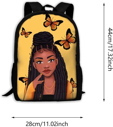 African Book Bag Black Girl Backpack School Bookbag Laptop Backpack for Women Teen Girls College Student Travel, Gift for Daughter Granddaughter in Saudi Arabia
