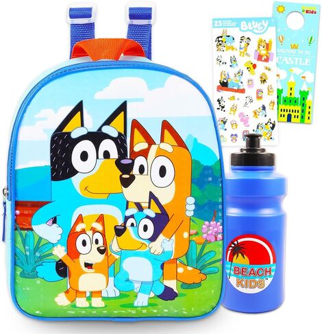Bluey Mini Backpack for Kids - Bundle with 11" Small Bag for Girls Plus Water Bottle, Stickers, More | Bluey Backpack Purse Set in Saudi Arabia