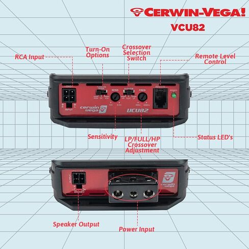 Cerwin Vega 600 Watt 4 Channel Digital Amplifier, Class D Amp with Bass Knob, High-Power Car Audio System | Input Sensitivity, Compact Size for Enhanced Car Speakers Performance VCU84 in Saudi Arabia