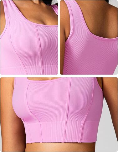Women's Ribbed Wide Strap Crop Top Square Neck Slim Fit Sleeveless Tank Top for Casual and Workout Wear in Saudi Arabia
