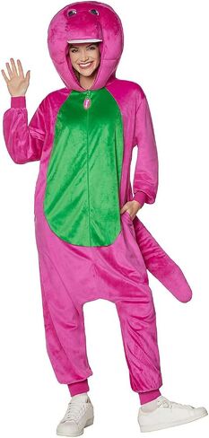 Spirit Halloween Barney & Friends Adult Barney Jumpsuit Costume in Saudi Arabia