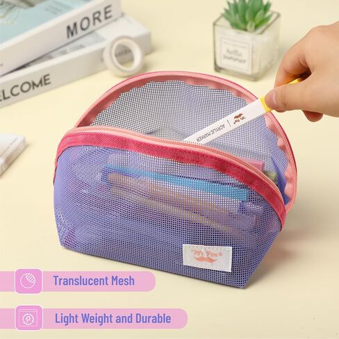 Mr. Pen- Yellow Mesh Zipper Pouch Bags for Organization - Cosmetic & Makeup Bag in Saudi Arabia