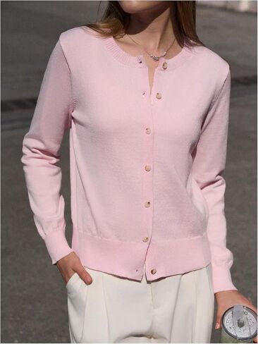Verdusa Women's Button Down Short Cardigan Sweaters Elegant Lightweight Knit Outerwear in Saudi Arabia