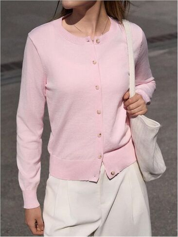 Verdusa Women's Button Down Short Cardigan Sweaters Elegant Lightweight Knit Outerwear in Saudi Arabia
