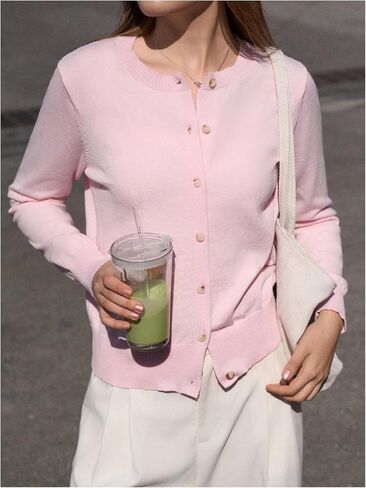 Verdusa Women's Button Down Short Cardigan Sweaters Elegant Lightweight Knit Outerwear in Saudi Arabia