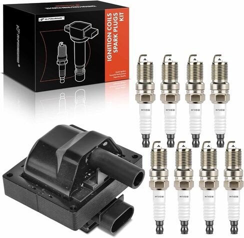 A-Premium 1x Ignition Coil Pack and 8x Iridium Spark Plugs Compatible with Chevrolet Impala, Tahoe, Camaro, Express, Corvette, P30 & GMC Yukon & Cadillac Escalade & Buick Roadmaster & Pontiac Firebird in Saudi Arabia