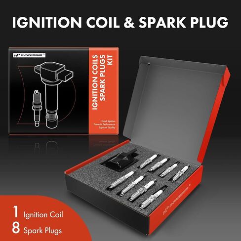 A-Premium 1x Ignition Coil Pack and 8x Iridium Spark Plugs Compatible with Chevrolet Impala, Tahoe, Camaro, Express, Corvette, P30 & GMC Yukon & Cadillac Escalade & Buick Roadmaster & Pontiac Firebird in Saudi Arabia