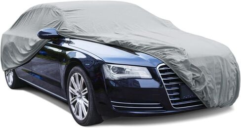 غطاء سيارة BDK Universal Fit مقاوم للماء لجميع الأحوال الجوية في الأماكن المغلقة والخارجية لسيارة سيدان SUV - حماية من الأشعة فوق البنفسجية والمطر والثلج والغبار والحطام وحبوب اللقاح وشجرة الأشجار والمزيد (S) (انظر جدول المقاسات) - رمادي in Kuwait
