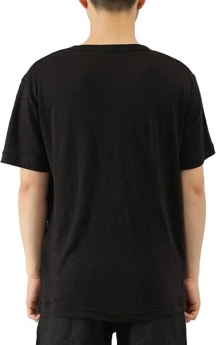 100% Linen Jersey T-Shirt for Men and Women Lightweight Short Sleeve Crew Neck Top Unisex Relaxed Fit Casual Tee in Kuwait