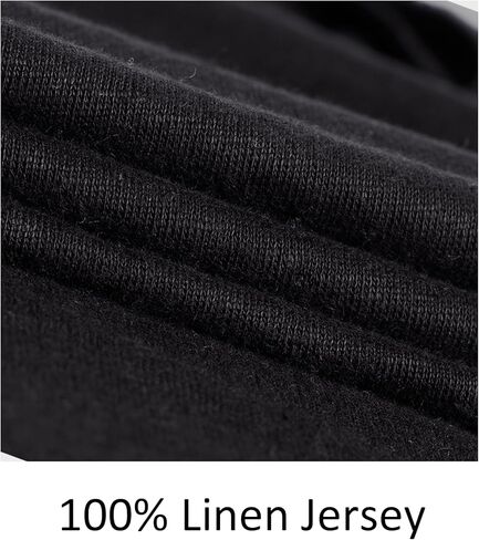 100% Linen Jersey T-Shirt for Men and Women Lightweight Short Sleeve Crew Neck Top Unisex Relaxed Fit Casual Tee in Kuwait